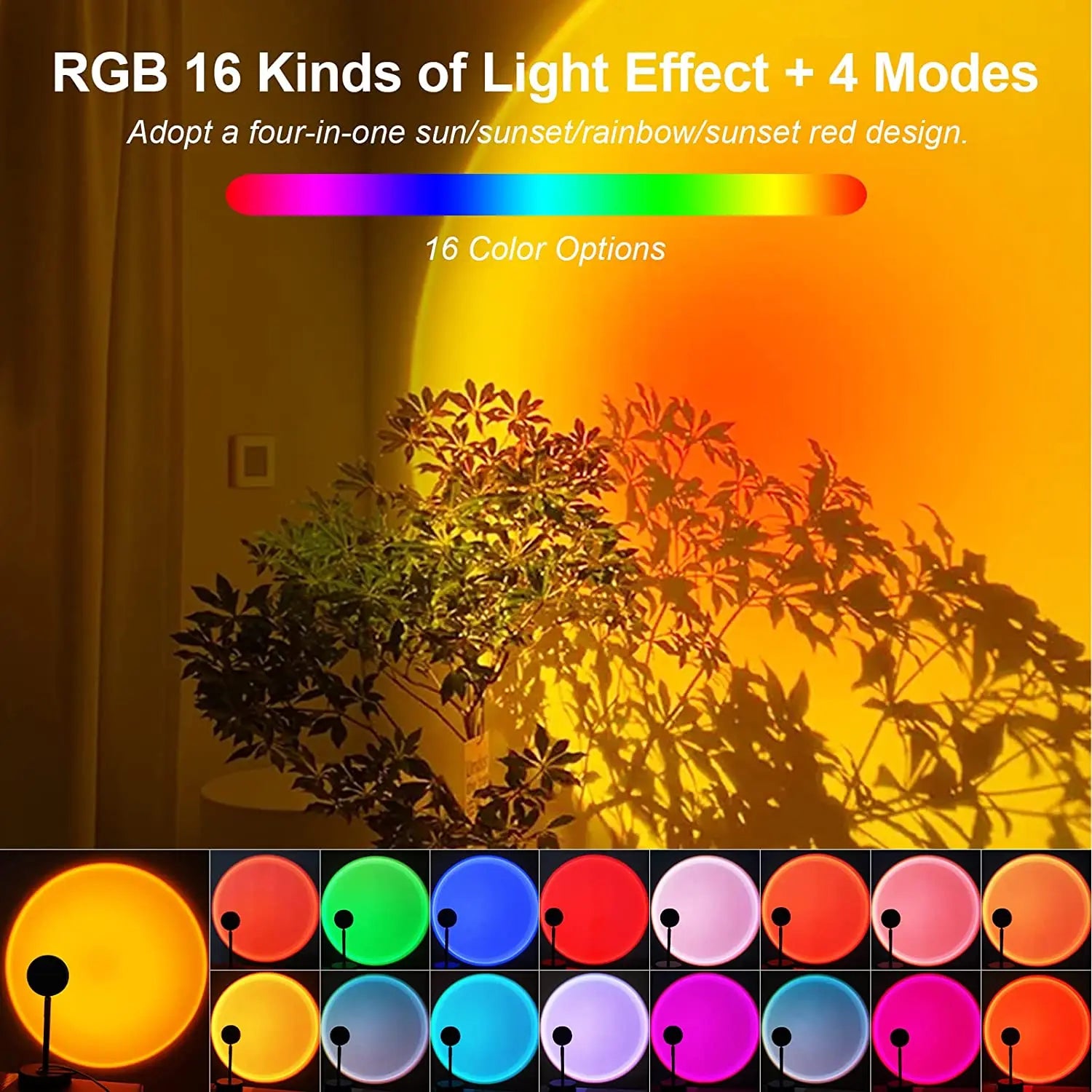 Lámpara proyector RGB atardecer