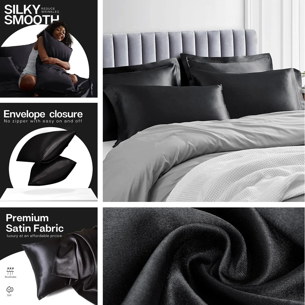 Fundas de almohada de satén