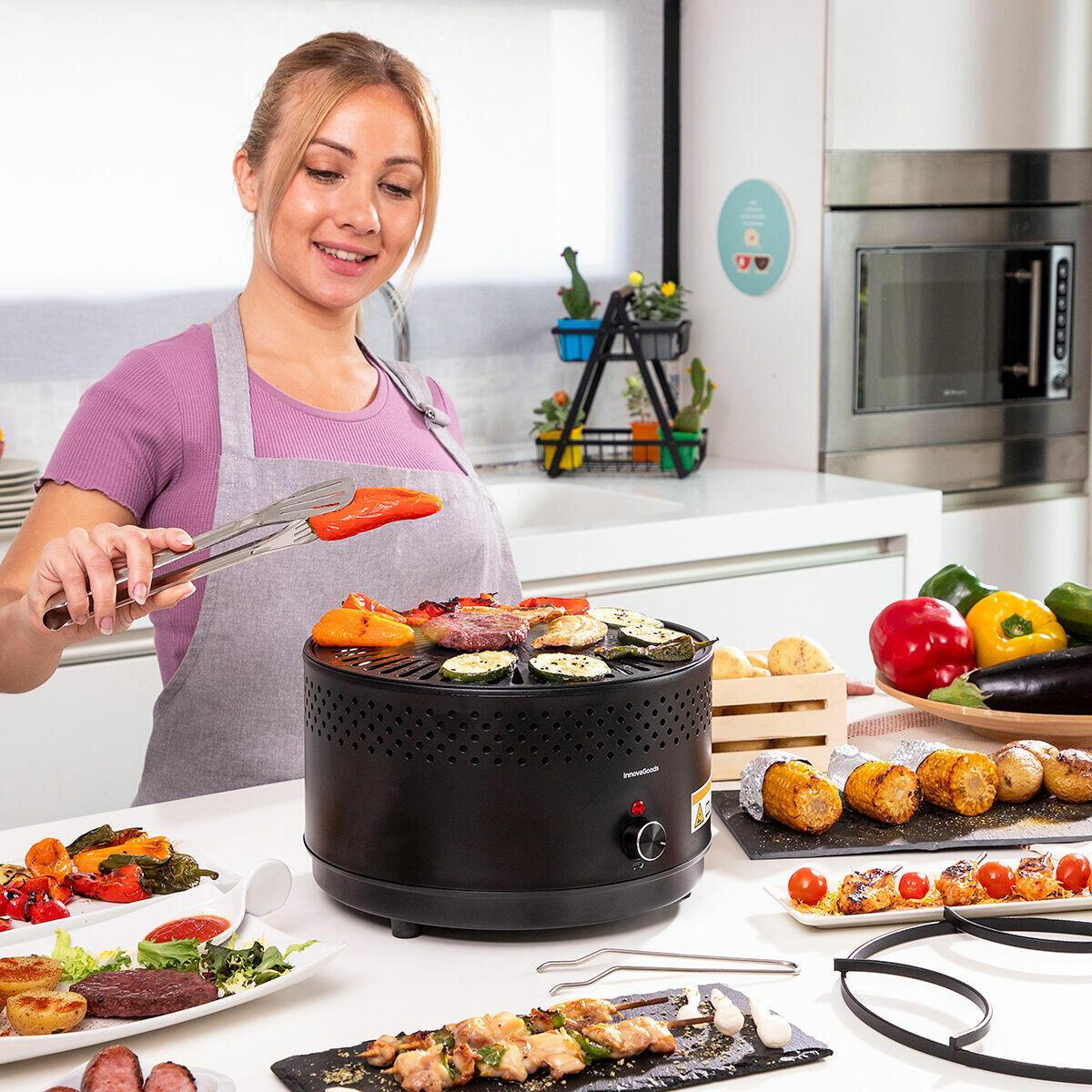 Barbacoa de carbón portátil sin humo