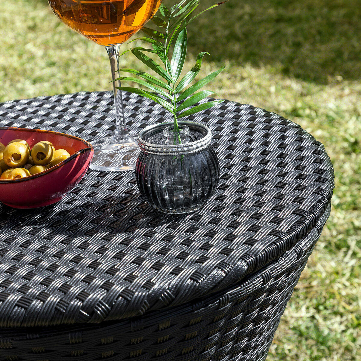 Mesa nevera de jardín con altura ajustable
